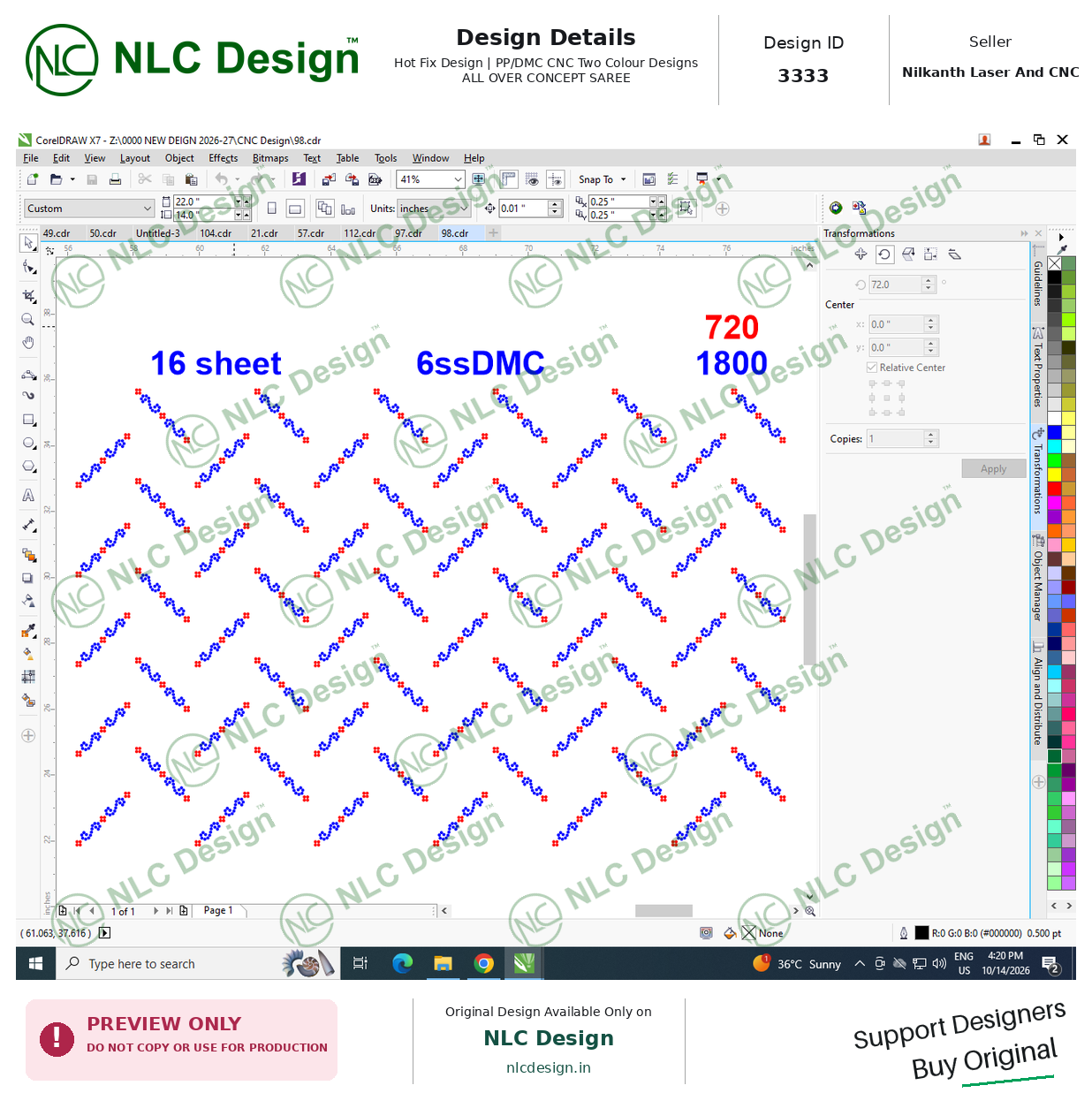 PP/DMC CNC Two Colour Designs